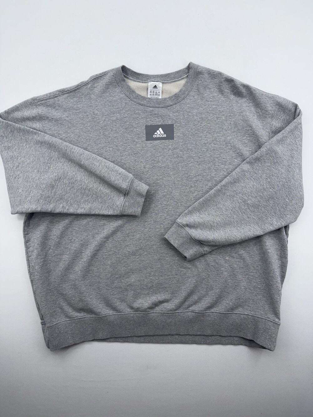 Adidas Men's Grey Essentials FeelVivid Drop Shoulder Sweatshirt HE4351 XXL